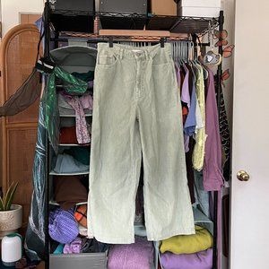 BDG High and Wide Corduroy Pants – Light Green